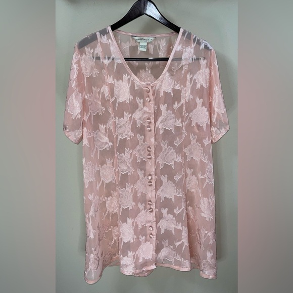 LANE BRYANT Intimates Sheer Peach Night Shirt Size 14/16 - Picture 1 of 4
